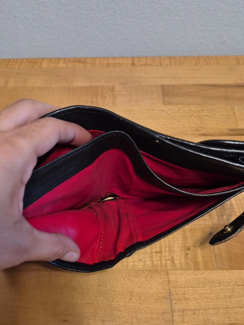 Dooney & Bourke 1975 Black Soft Leather Wallet Single Fold & Pouch
